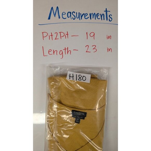 Talbots S p Pure Merino Wool Marigold Yellow Sweater Pearl Button Cuffs Knit Top - Picture 8 of 8